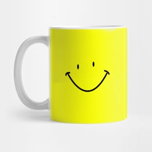 Cute Smiley Face Line Art Yellow Background Mug